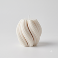 White wide ribbed candle 12CM scented - HM23-552-2