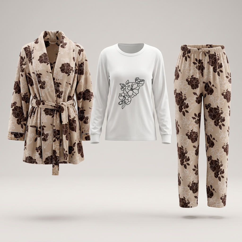 Womens Pyjama 3 Pcs 9101