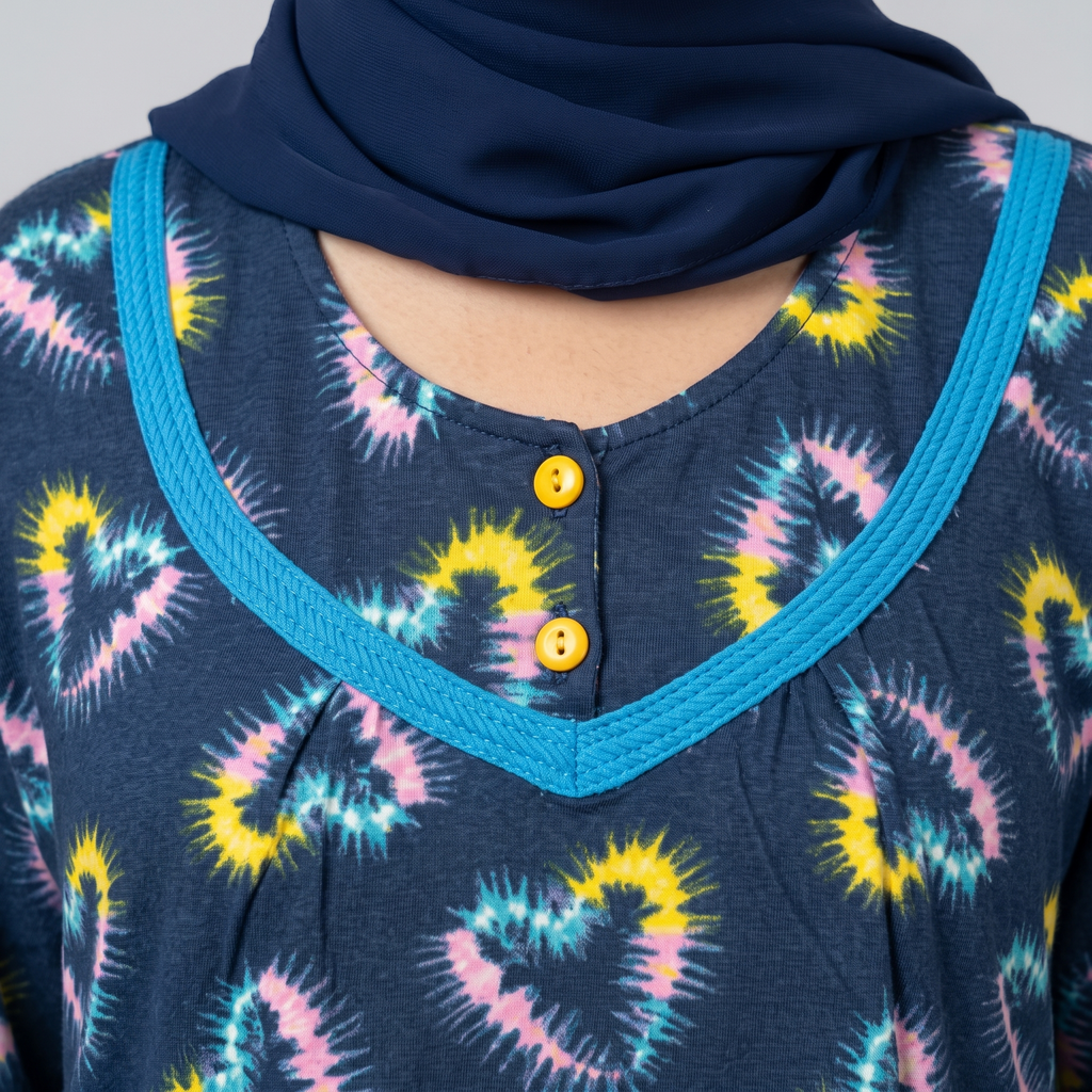 Disco Hearts DarkBlue Womens Middi