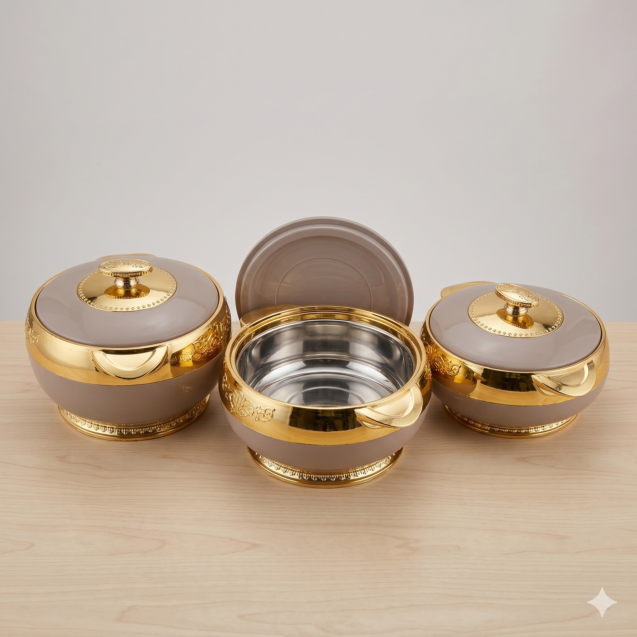 Food storage set, 3 pieces, with base
