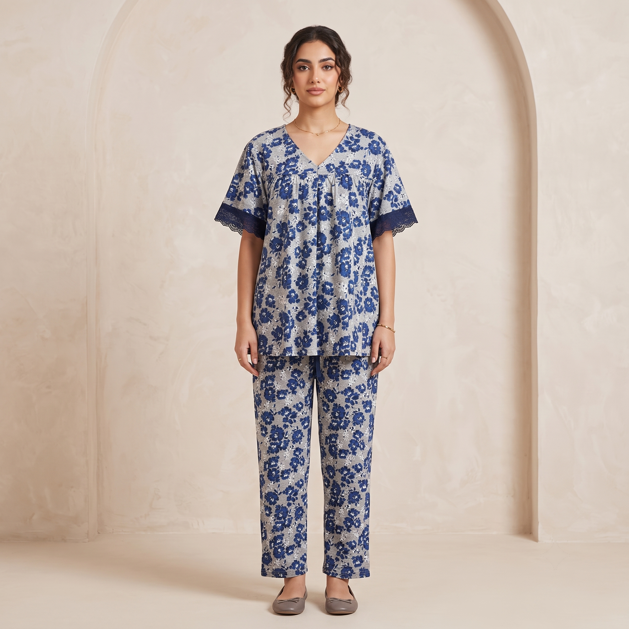 Womens Cotton Pyjama Set LS-111/J-51