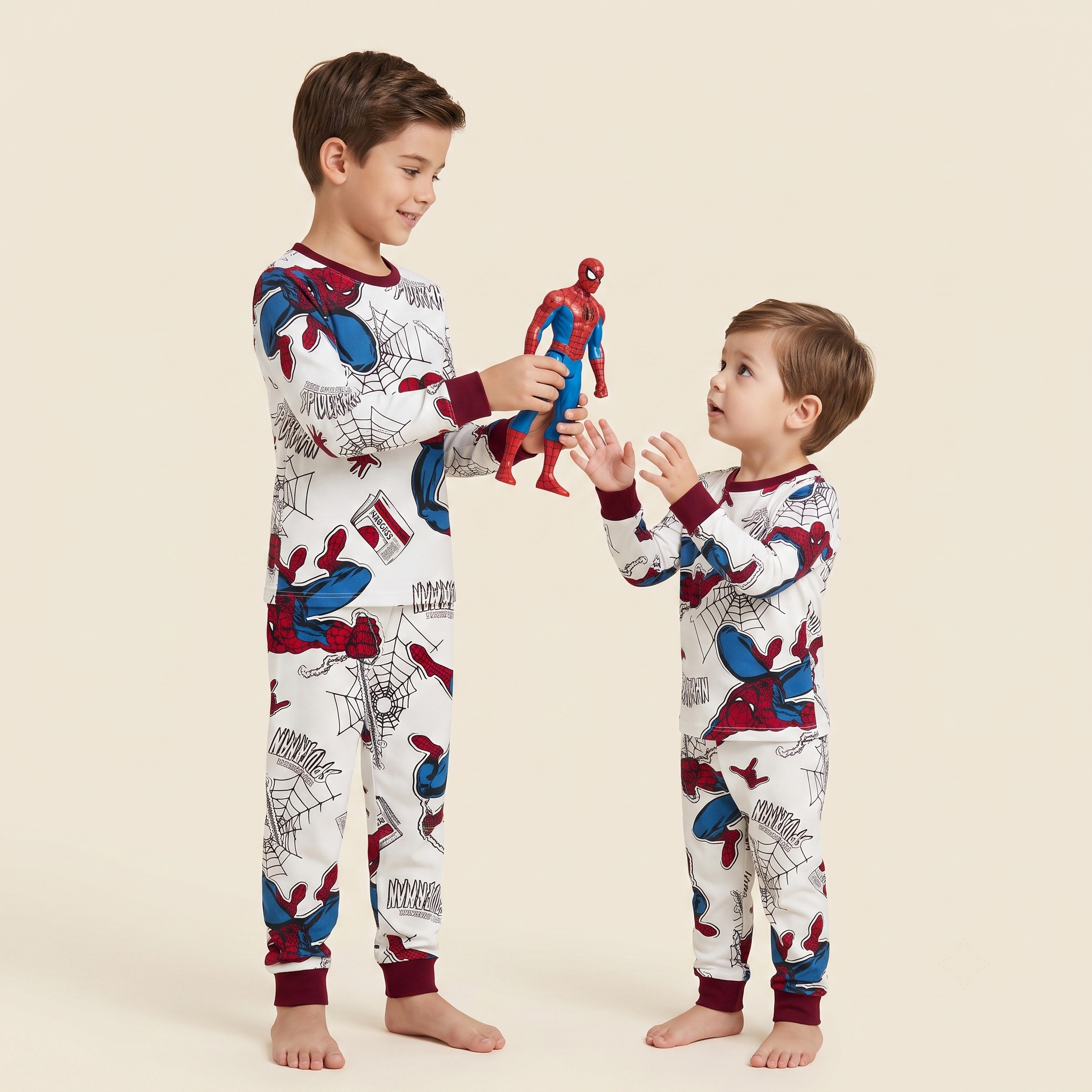 Spiderman White L/S Pajamas