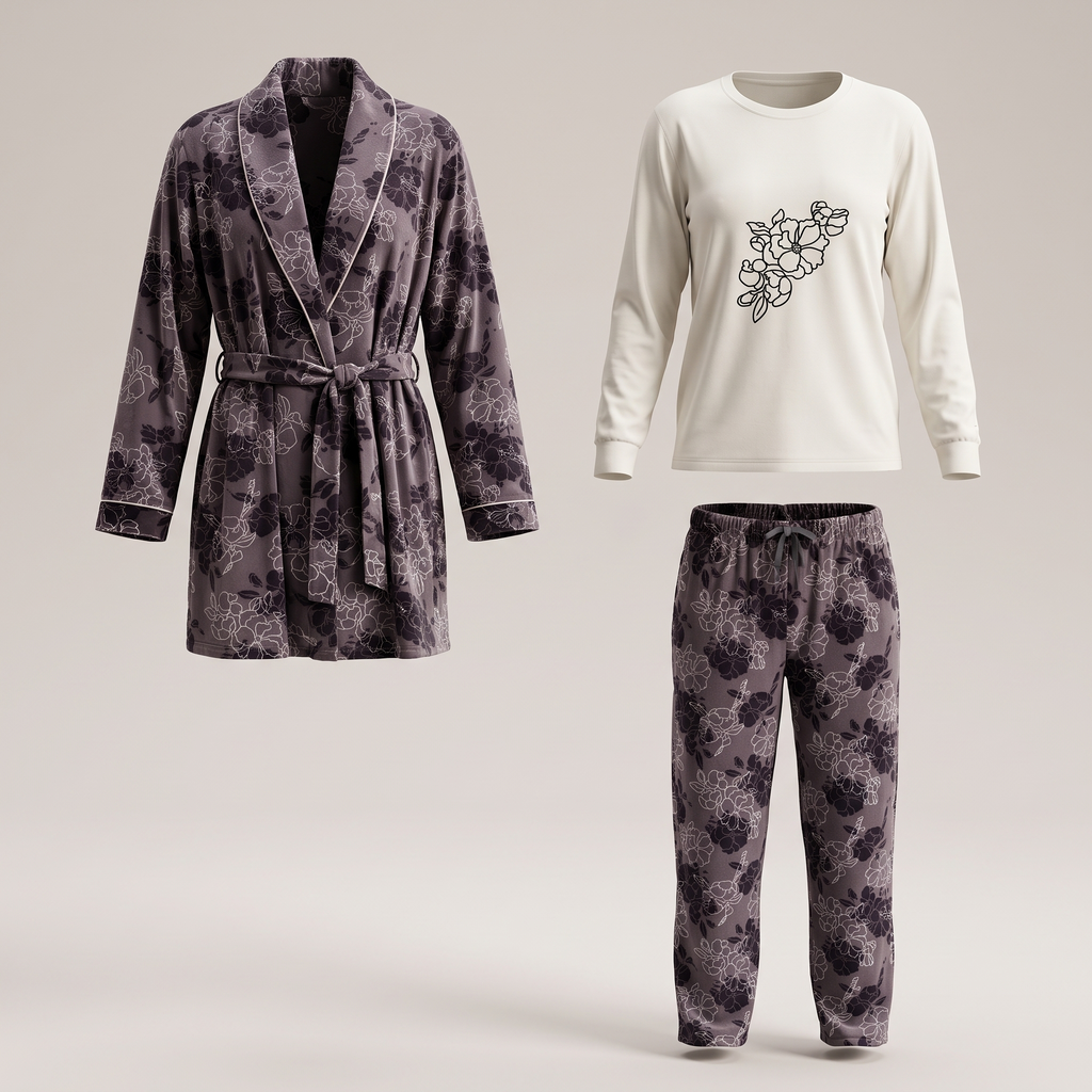 Womens Pyjama 3 Pcs 9101