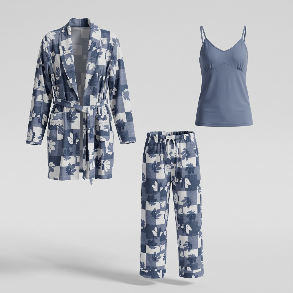 Womens Pyjama 3 Pcs 9185