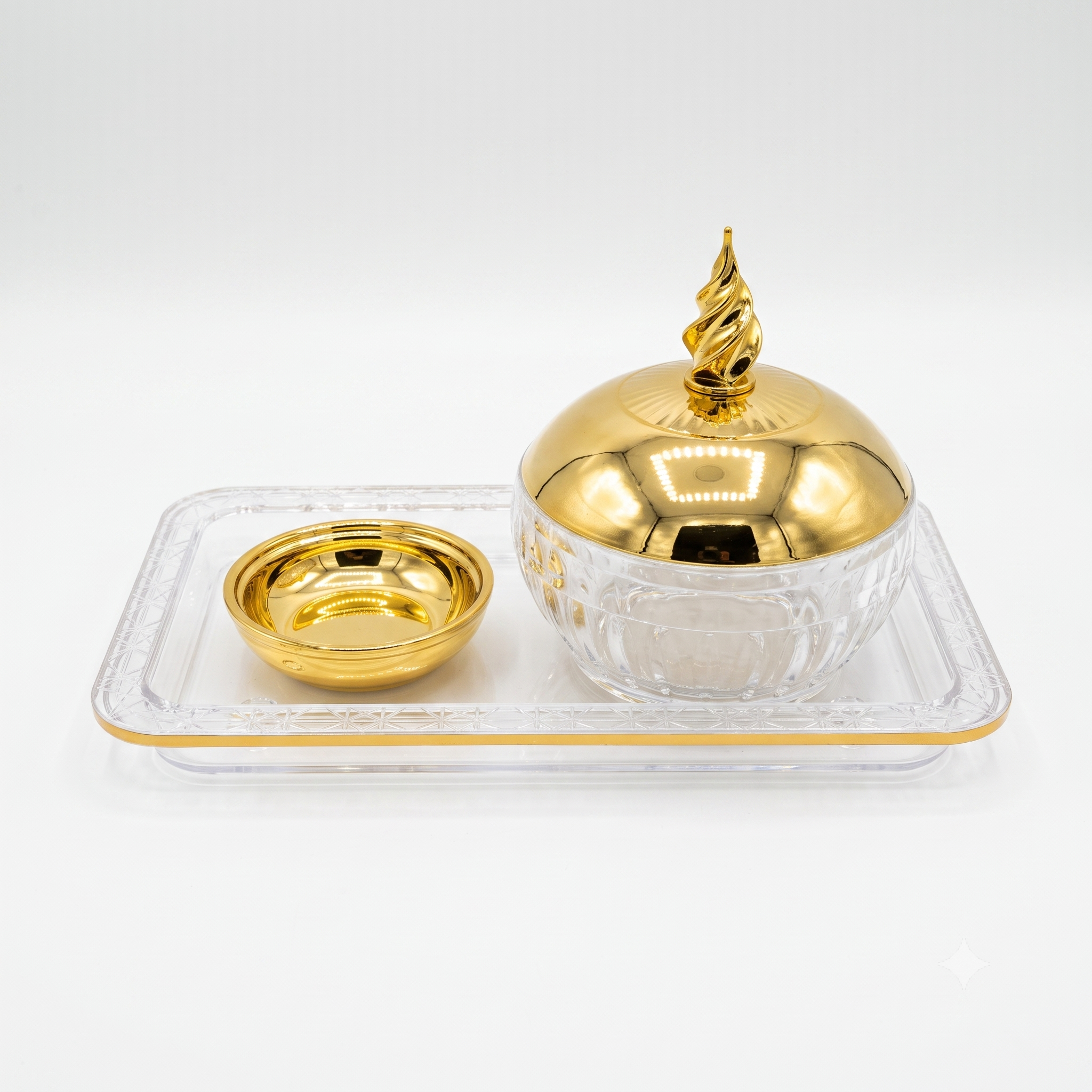 Acrylic tray with golden dates 771