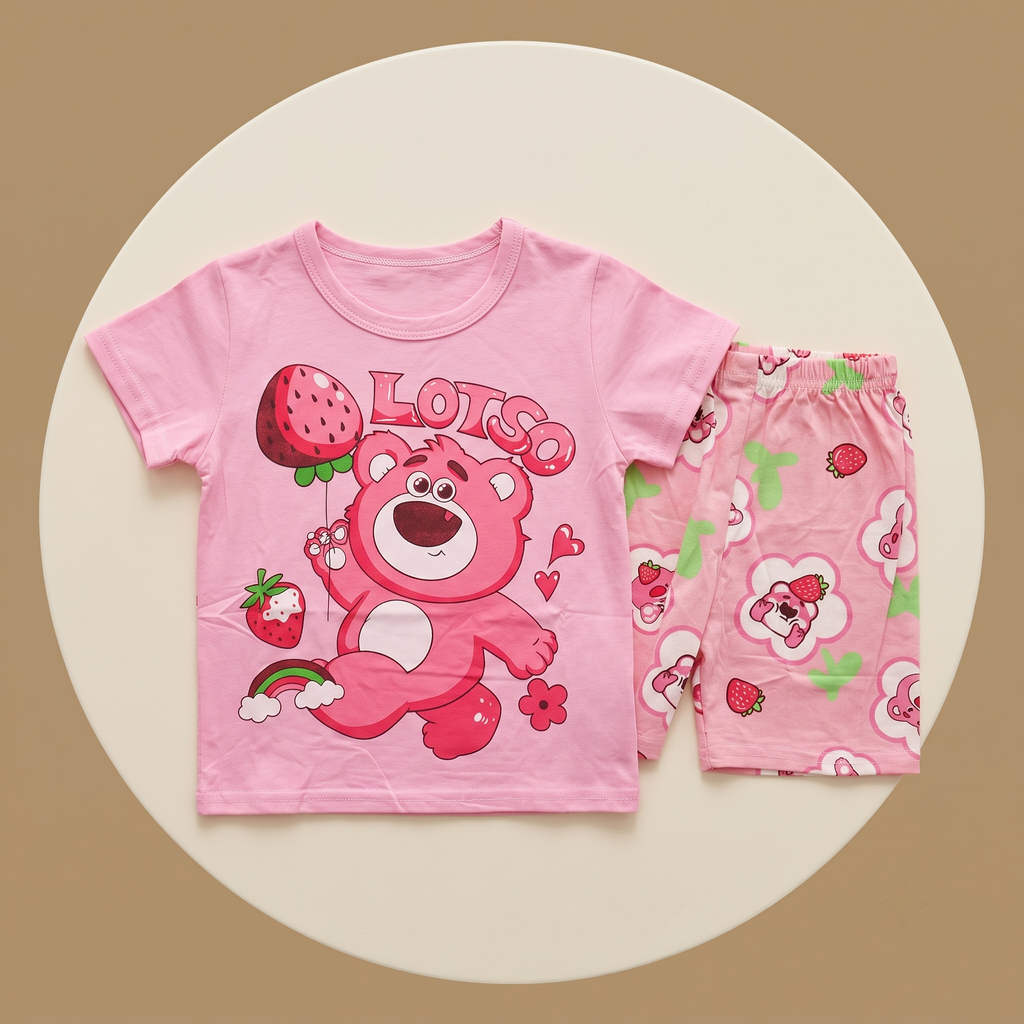 Lotso Strawberry Pink H/S Short Set