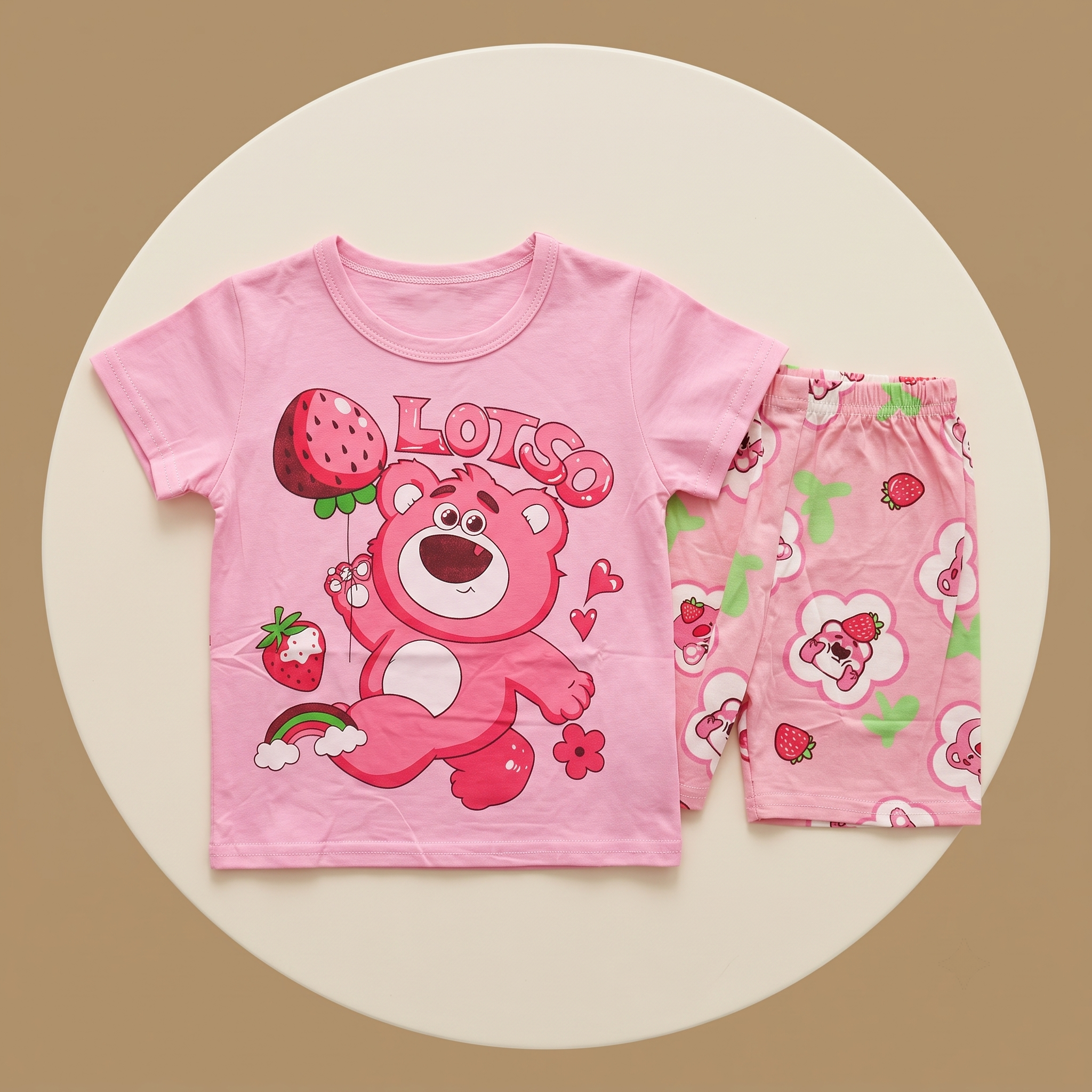 Lotso Strawberry Pink H/S Short Set