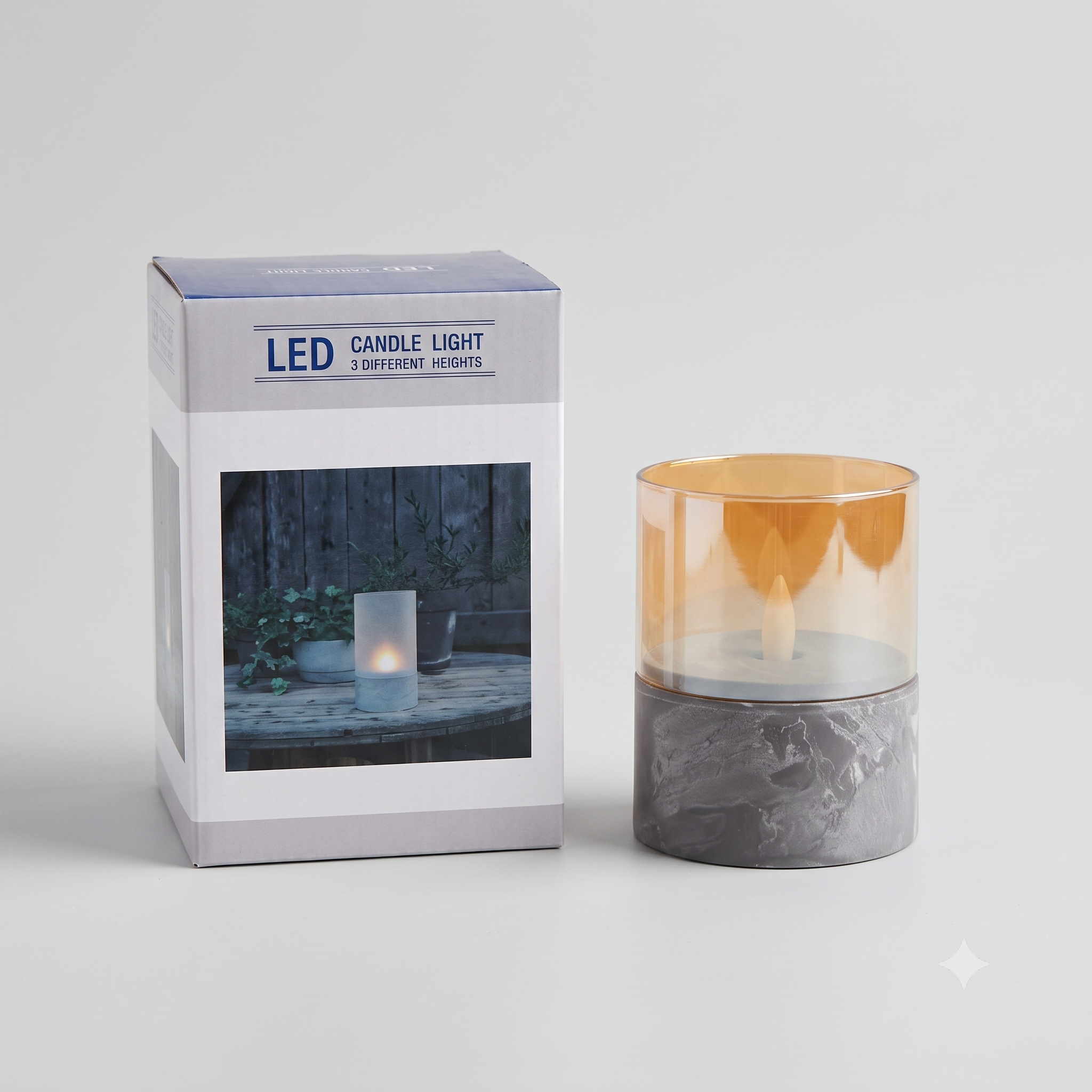 Marble Glass Lyt Candle - MK2046-18
