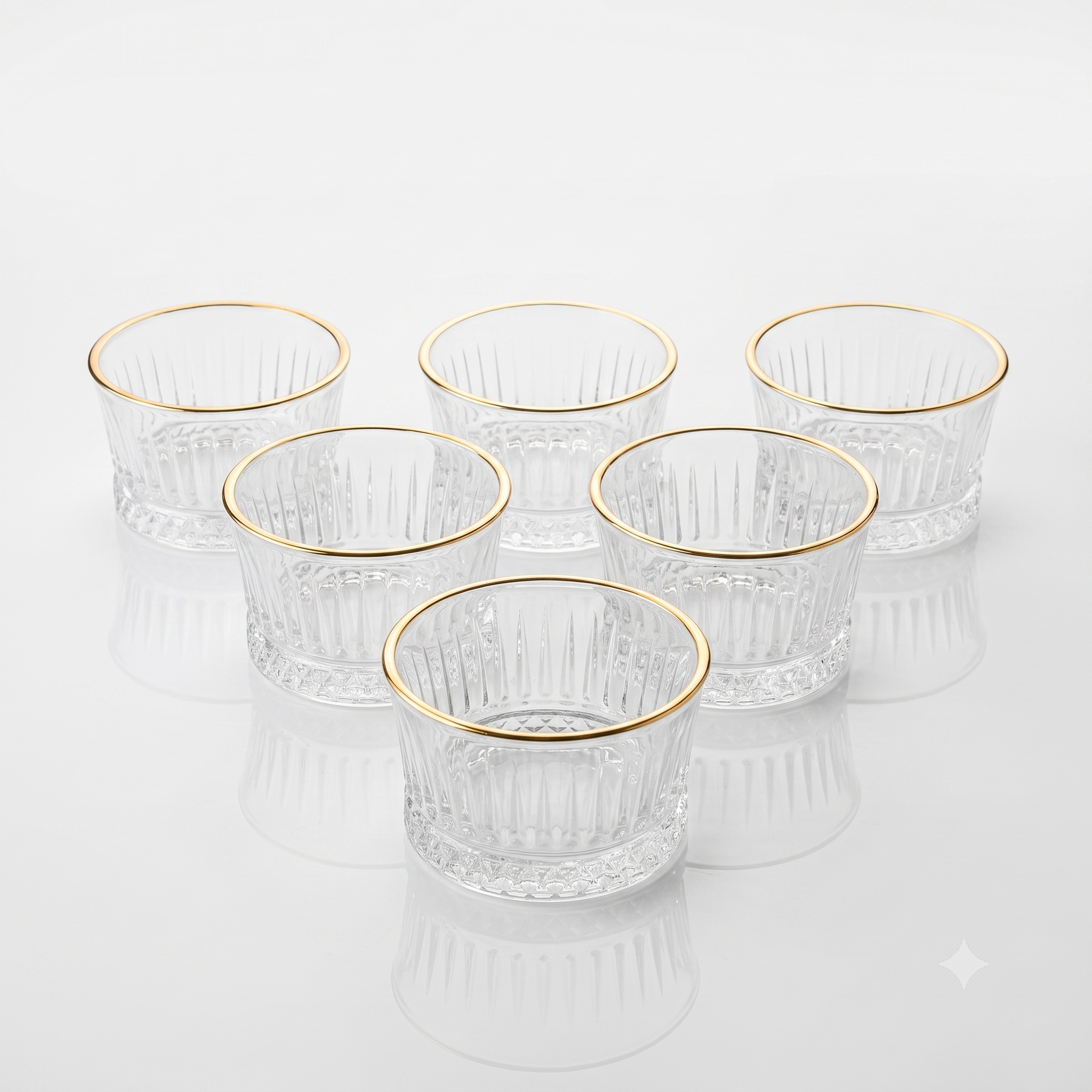 Six-Piece Bowl Set with Gold Rim SMB412E-J