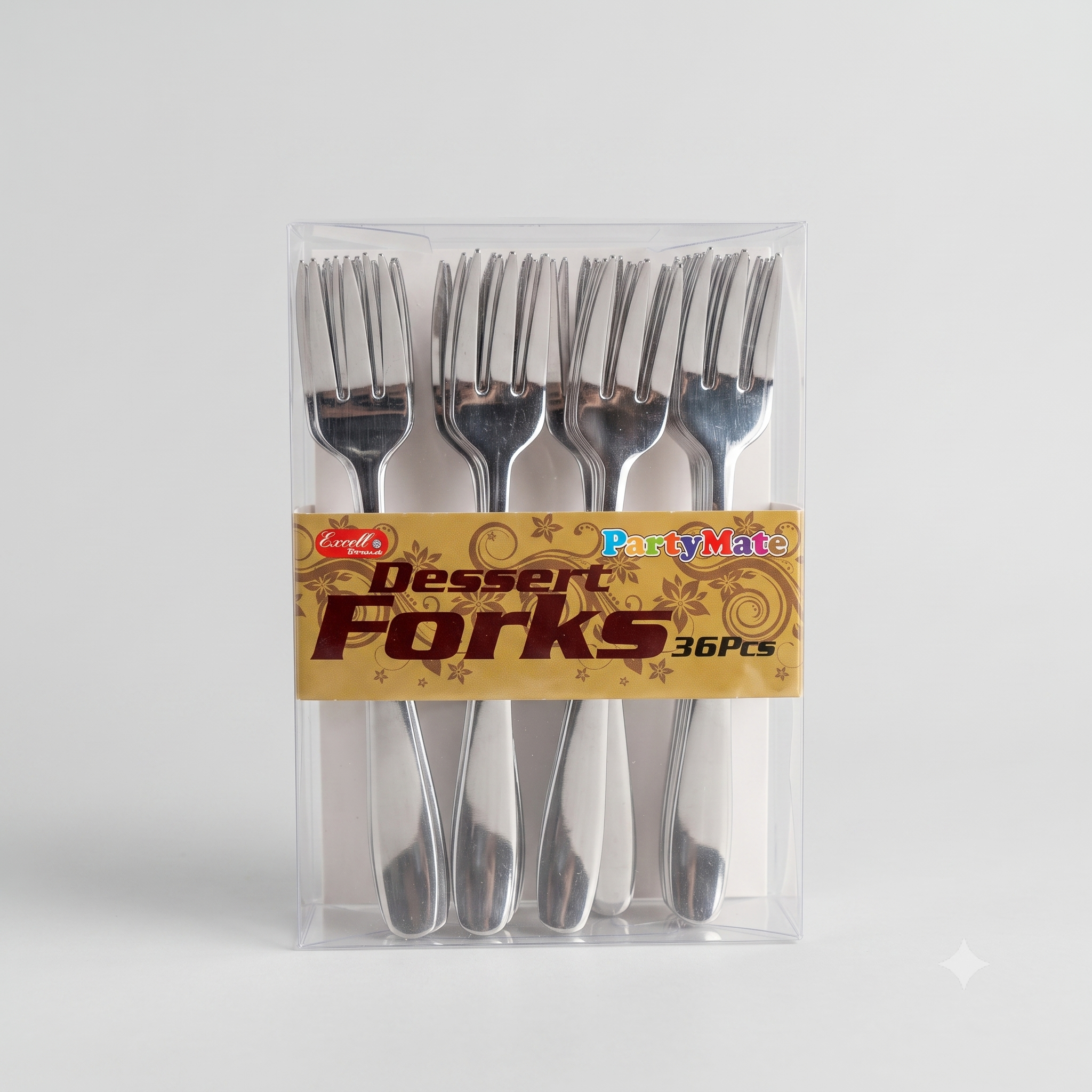 Silver Plastic Dessert Forks 36 ct DXL2431
