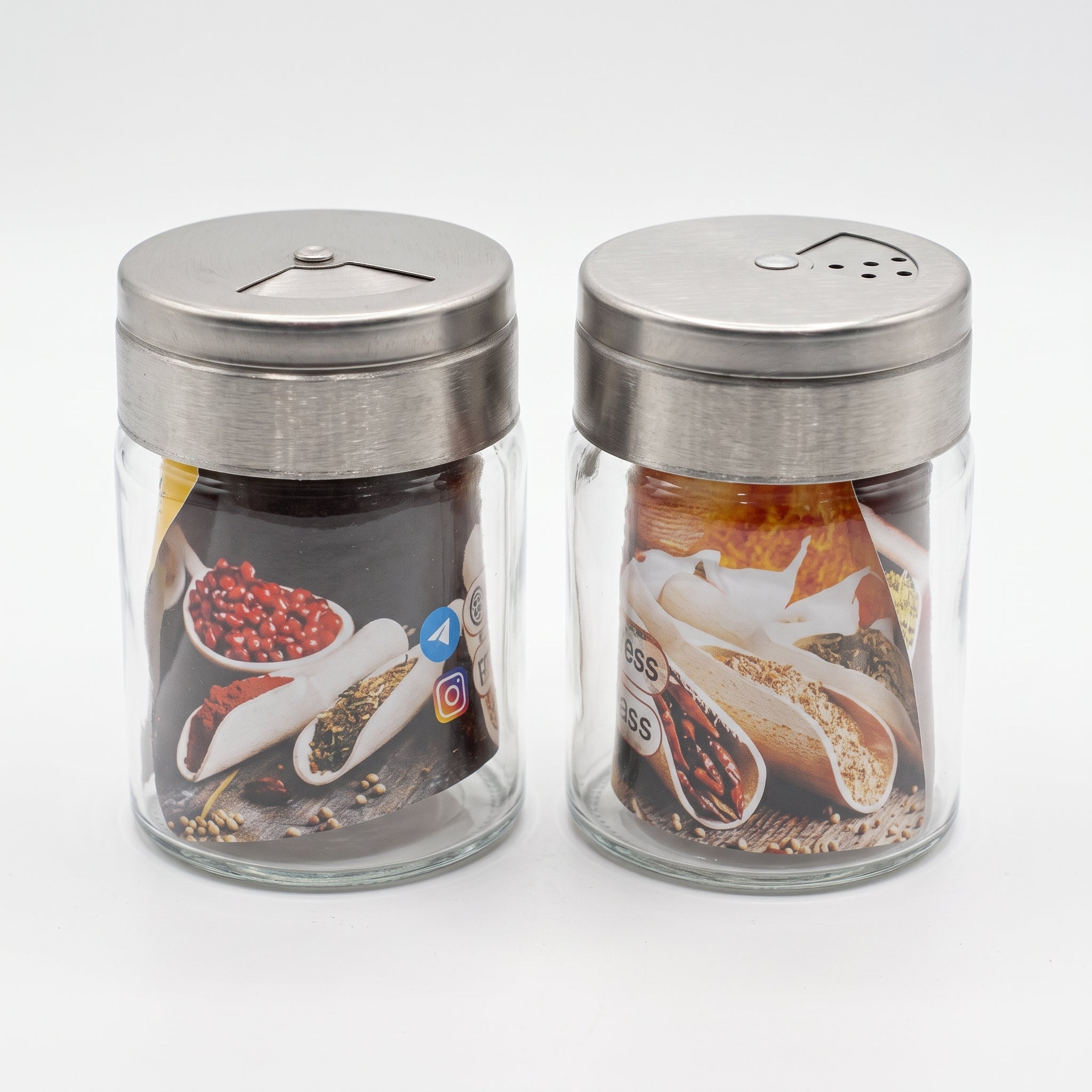 Glass Spice Jar Set, 2 Pieces