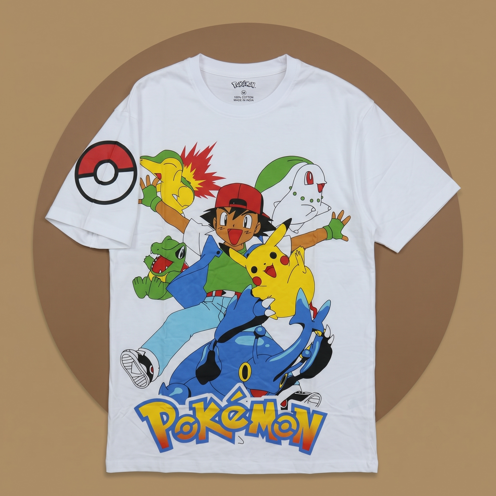 Pokemon White Long Polo Shirt