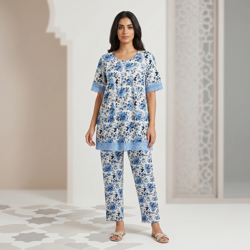 طقم بيجامة نسائية قطنية LS-78/39