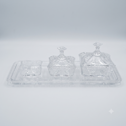 Acrylic tray with golden dates 27