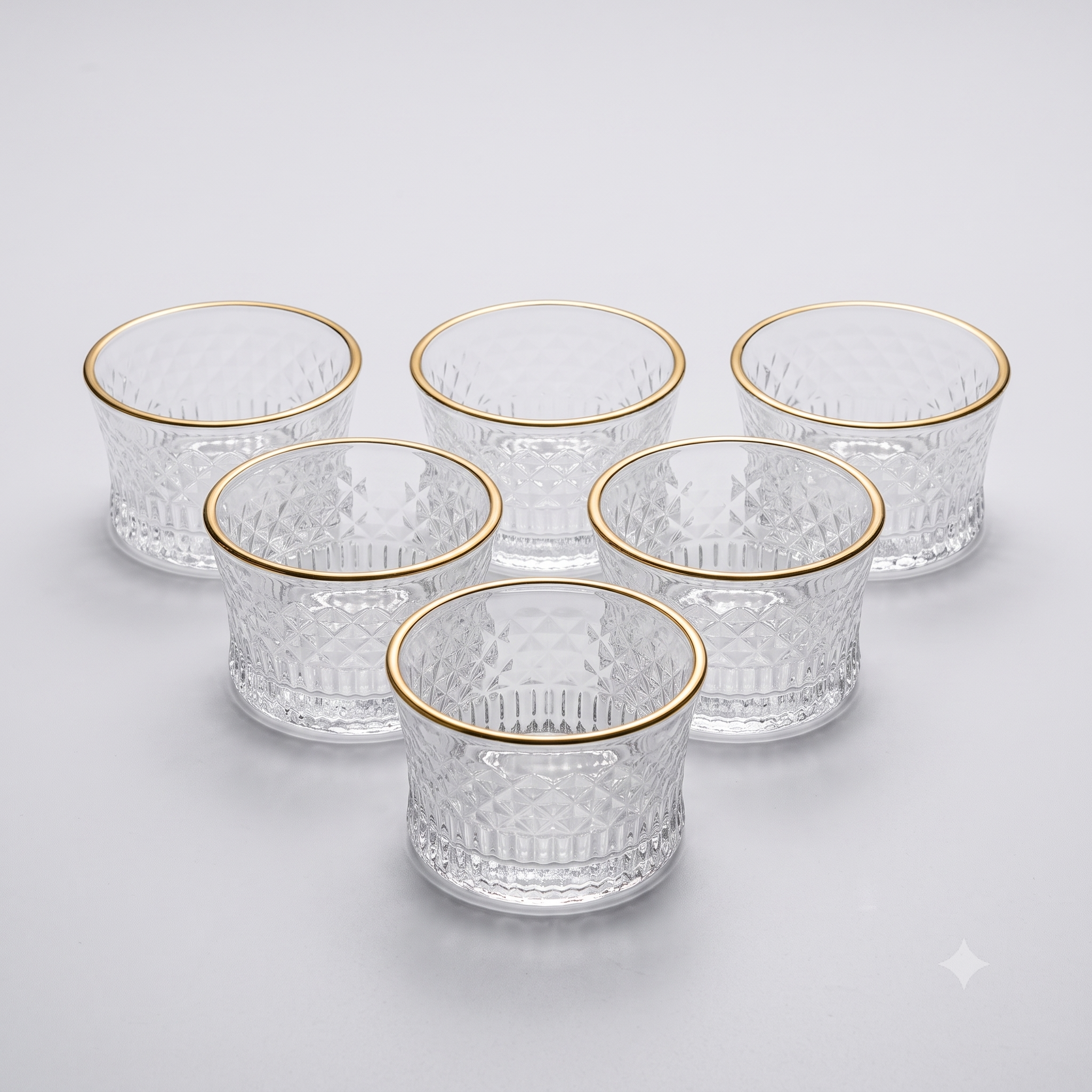 6-Piece Bowl Set with Gold Rim