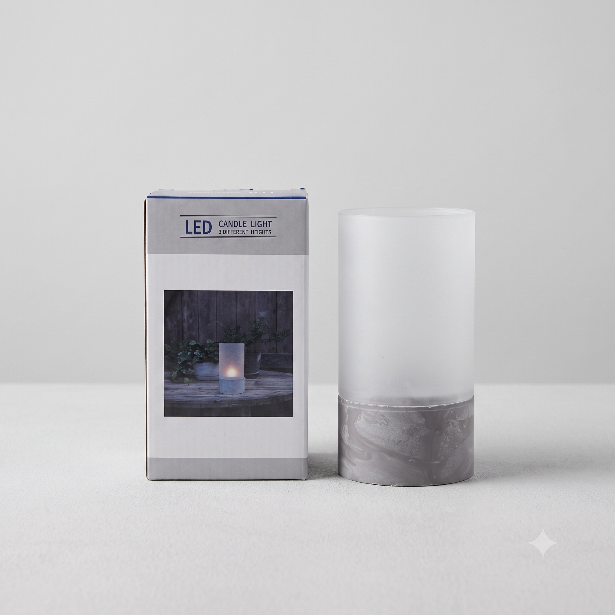Marble Glass Lit Candle - MK2046-29