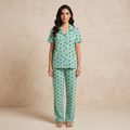 Black Dots Green Womens Pajamas