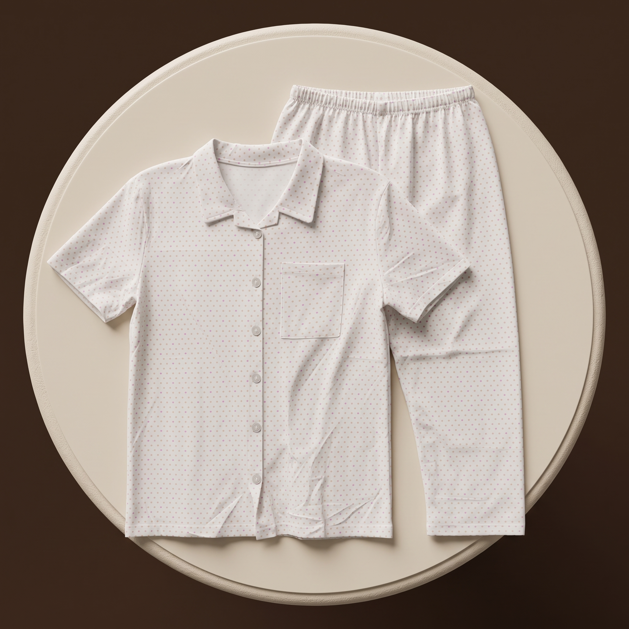 Dotted White Womens Pajamas