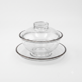 Glass tamria with black line lid