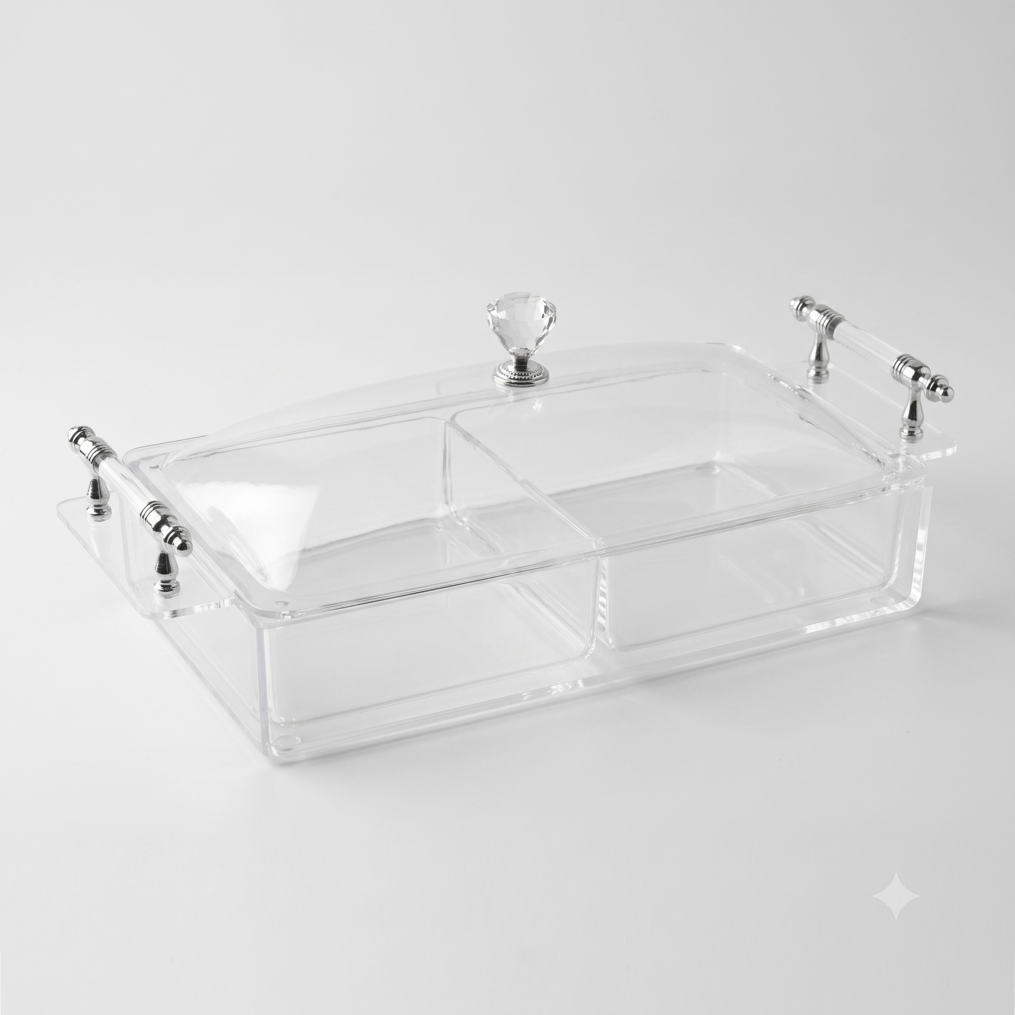 Rectangular two-section trays - 2 crystal