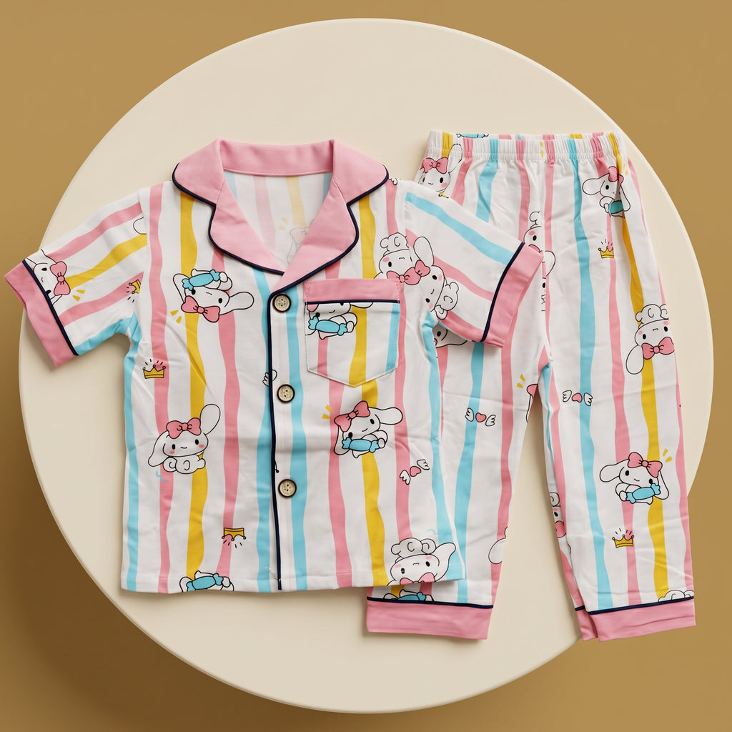 Melody Lines White Kids H/S Pajamas