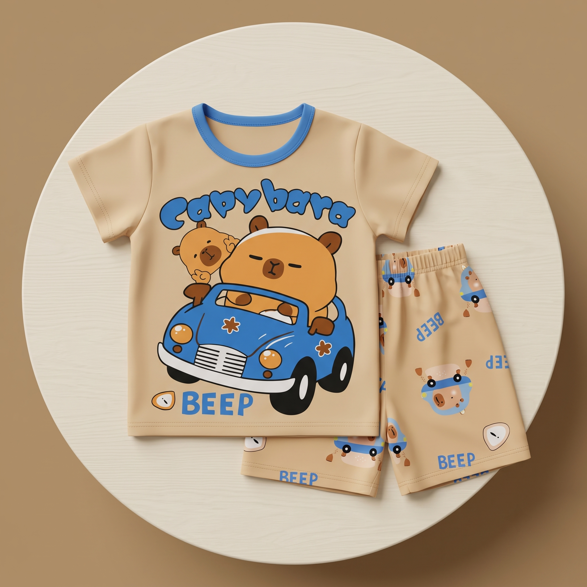 Capy Bara Car H/S Short Set