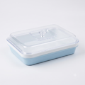 Plastic rectangular basket with lid 1779-11