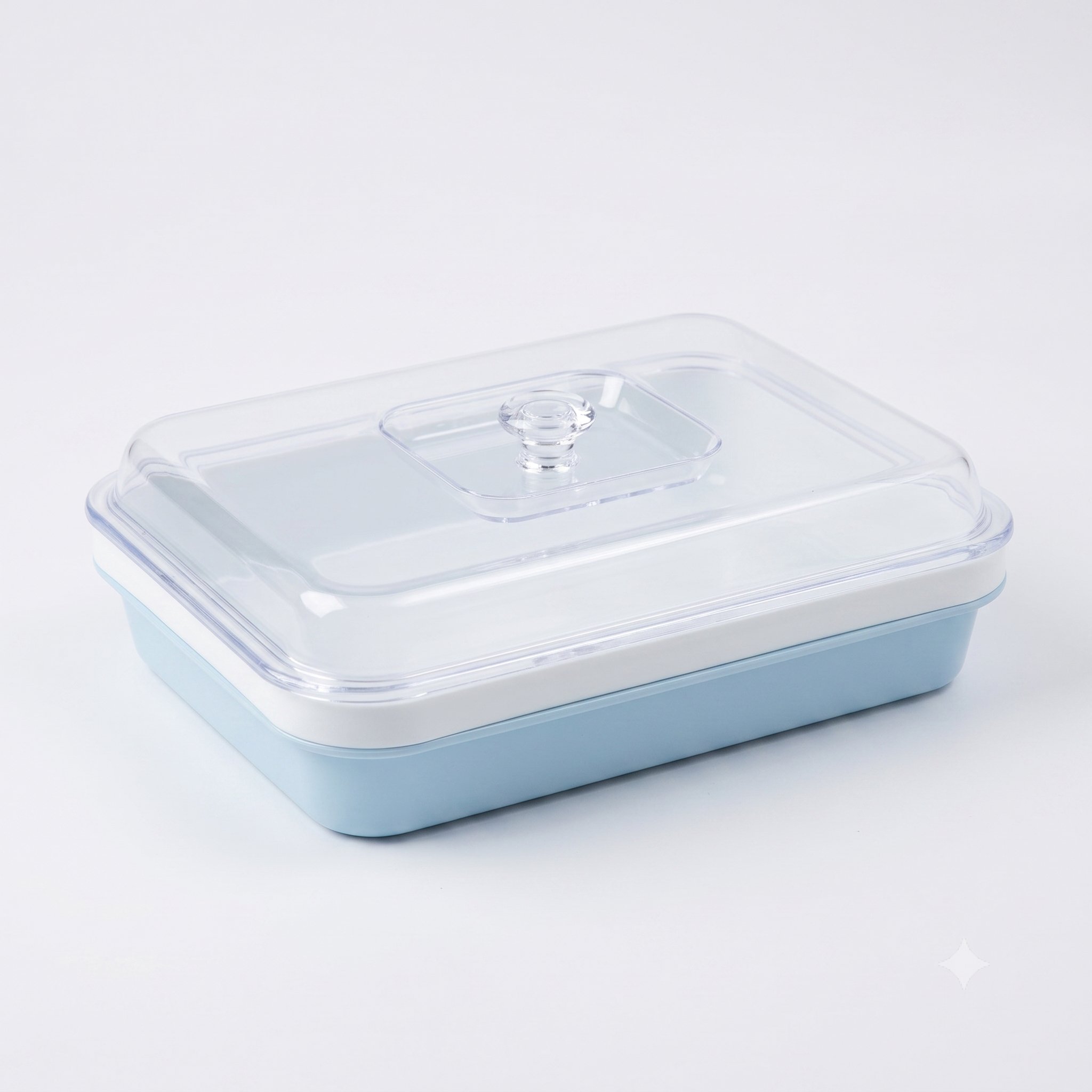 Plastic rectangular basket with lid 1779-11