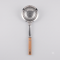 Wooden handle steel ladle 12 cm