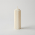 White ribbed scented candle 20CM - HM23-550-2