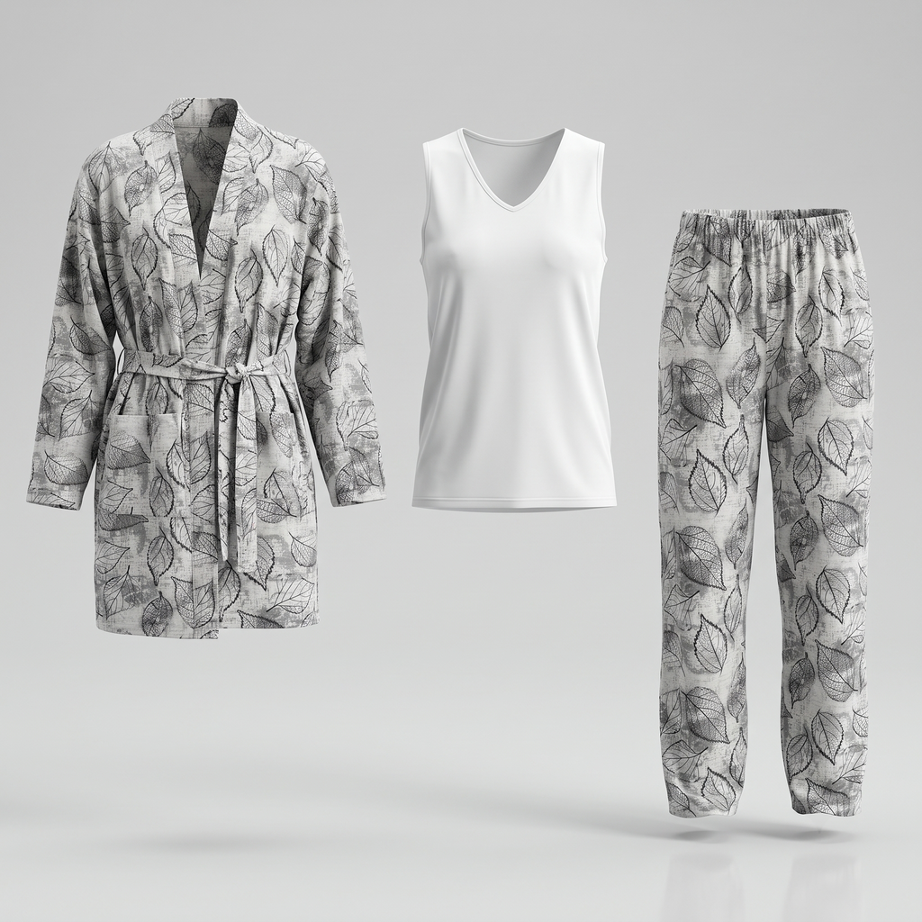 Womens Pyjama 3 Pcs 9132