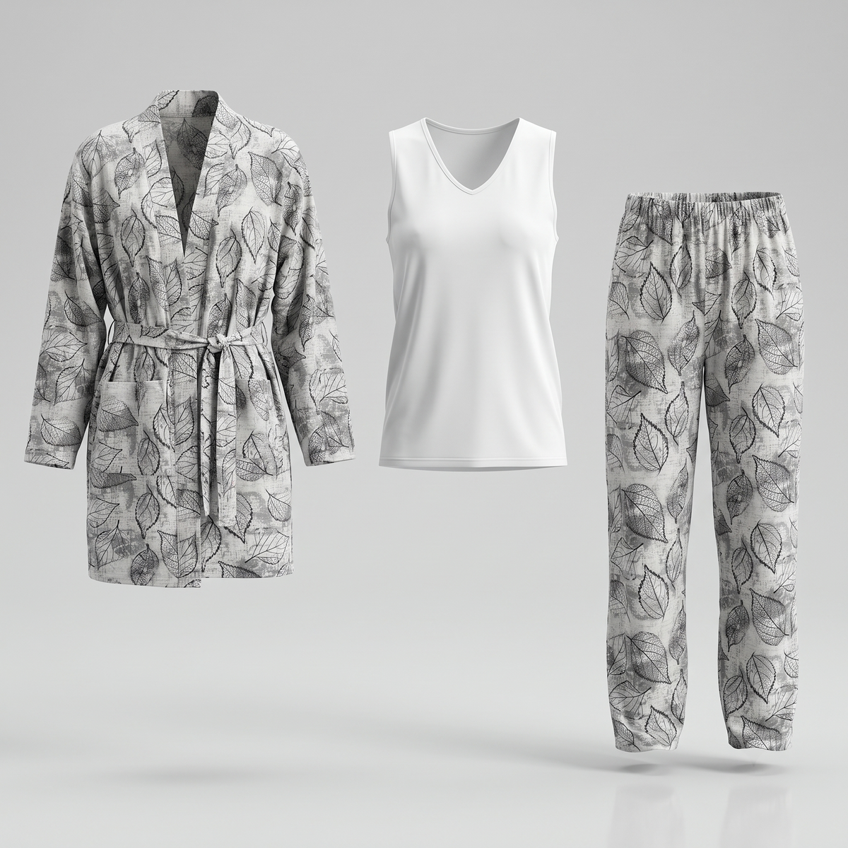 Womens Pyjama 3 Pcs 9132