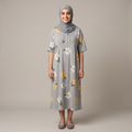 Yellow Flower Grey Womens Middi