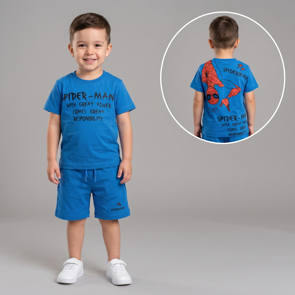 Spiderman Great Power Boys H/S shorts