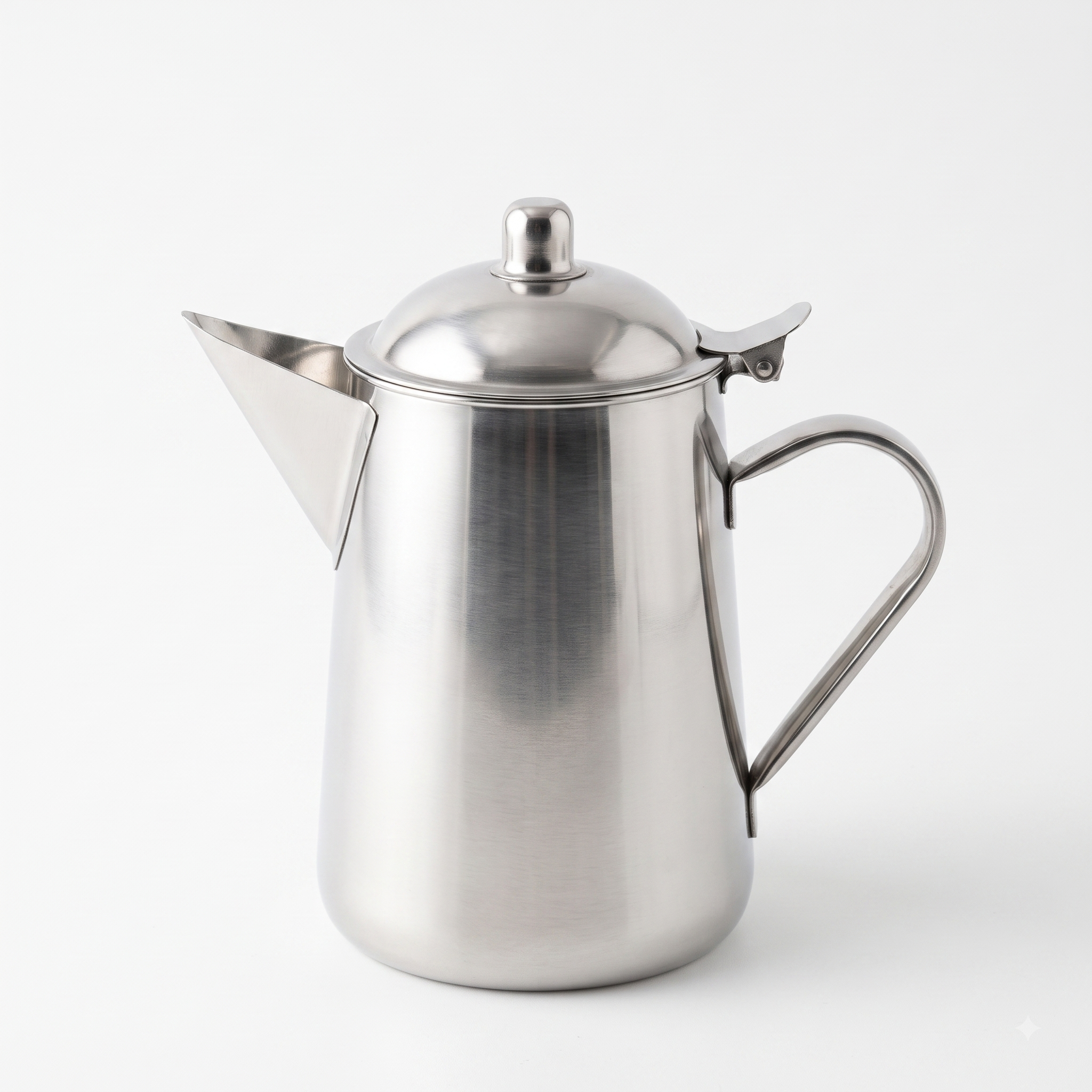 Indian stainless steel dallah, 3 liter, short spout