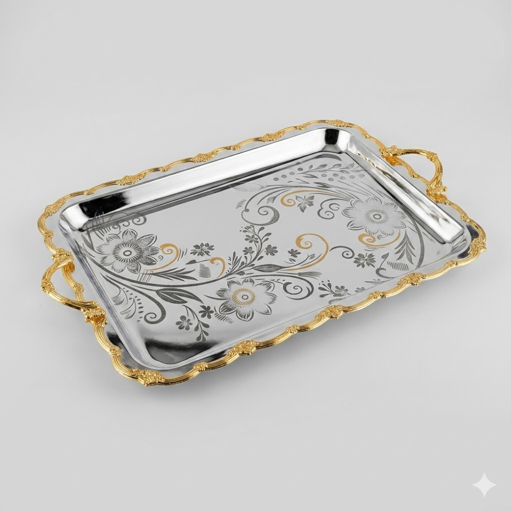 Stainless steel tray, 1 medium, 1797