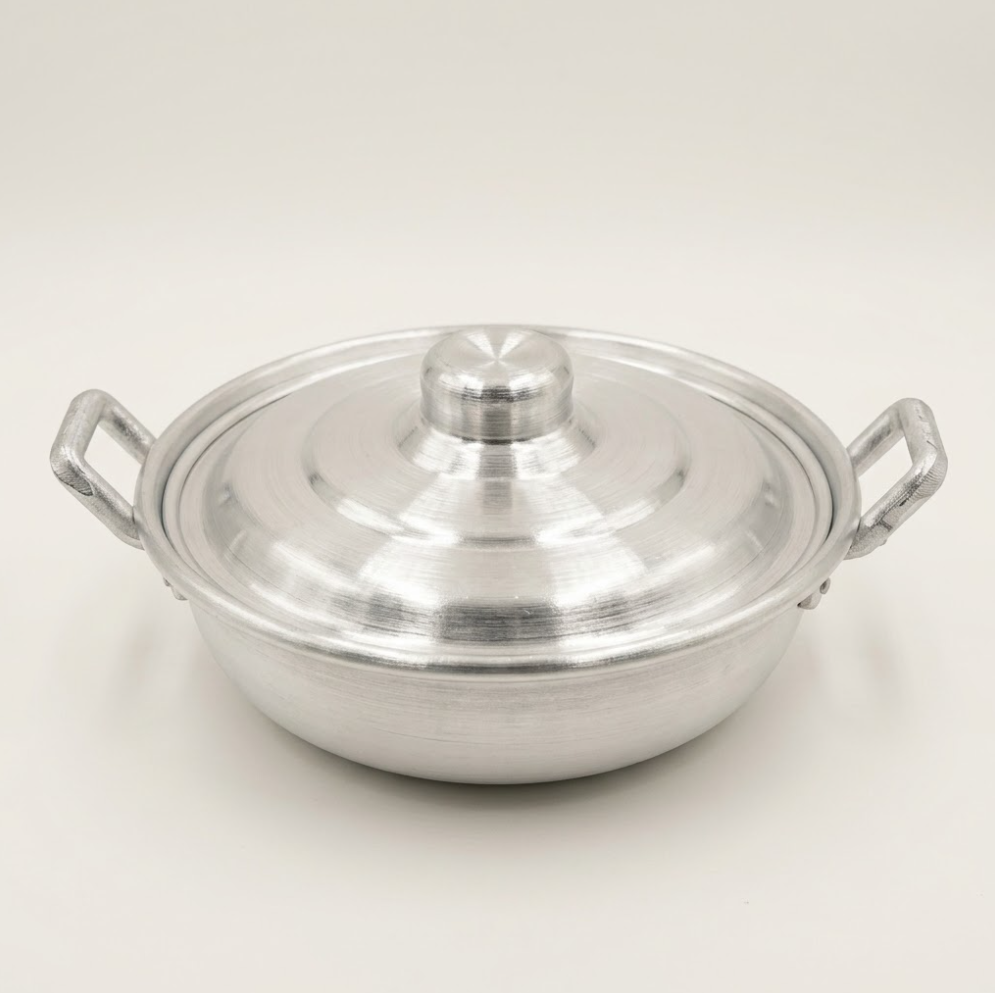 Deep, heavy frying pan with lid, No. 3