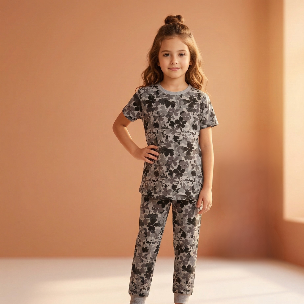 Flowers Grey H/S Pajamas