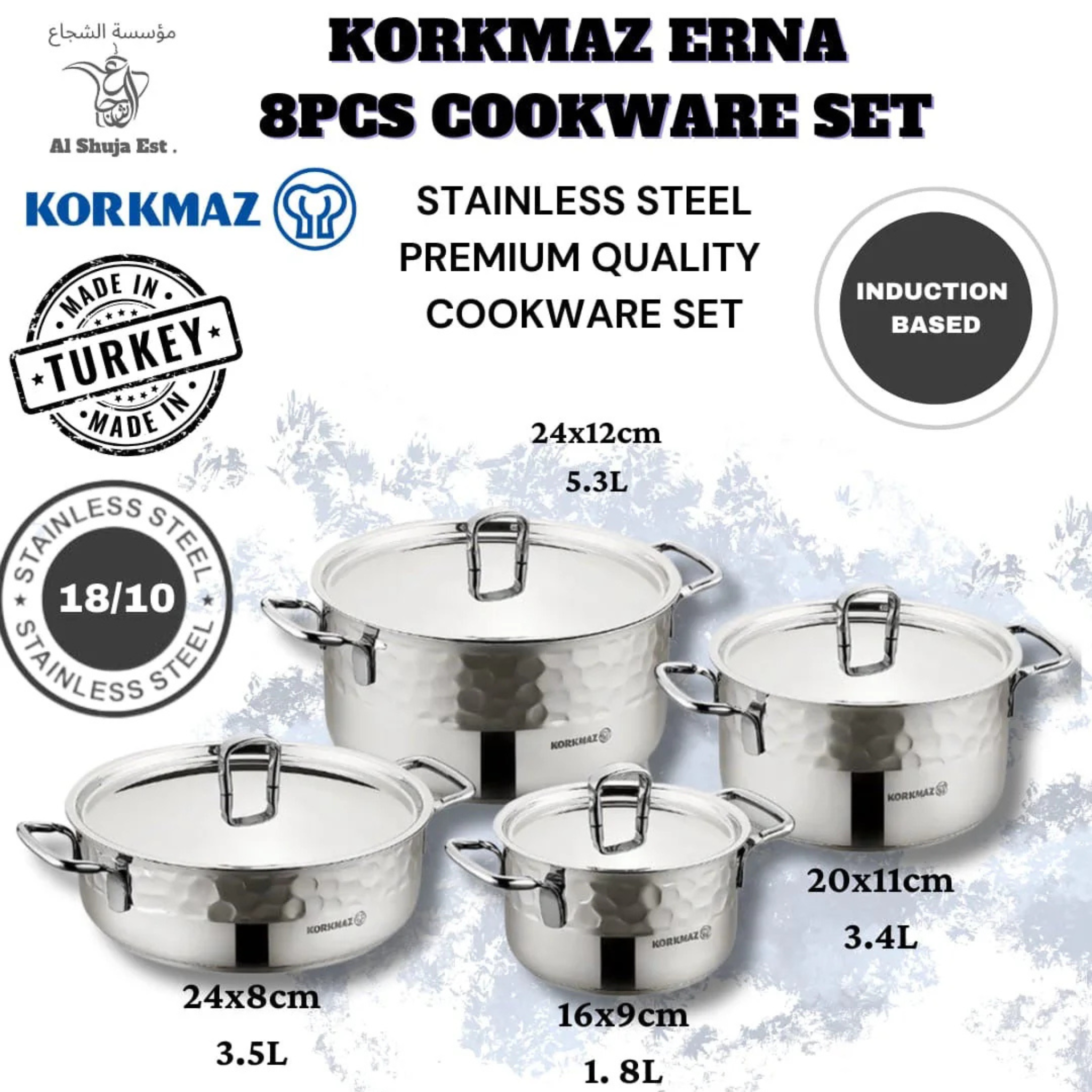 A1963-1 Erna 8pcs cookware set