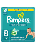 Rash Protection Taped Diapers, Size 3, 6-10kg, Carry Pack, 17 Count