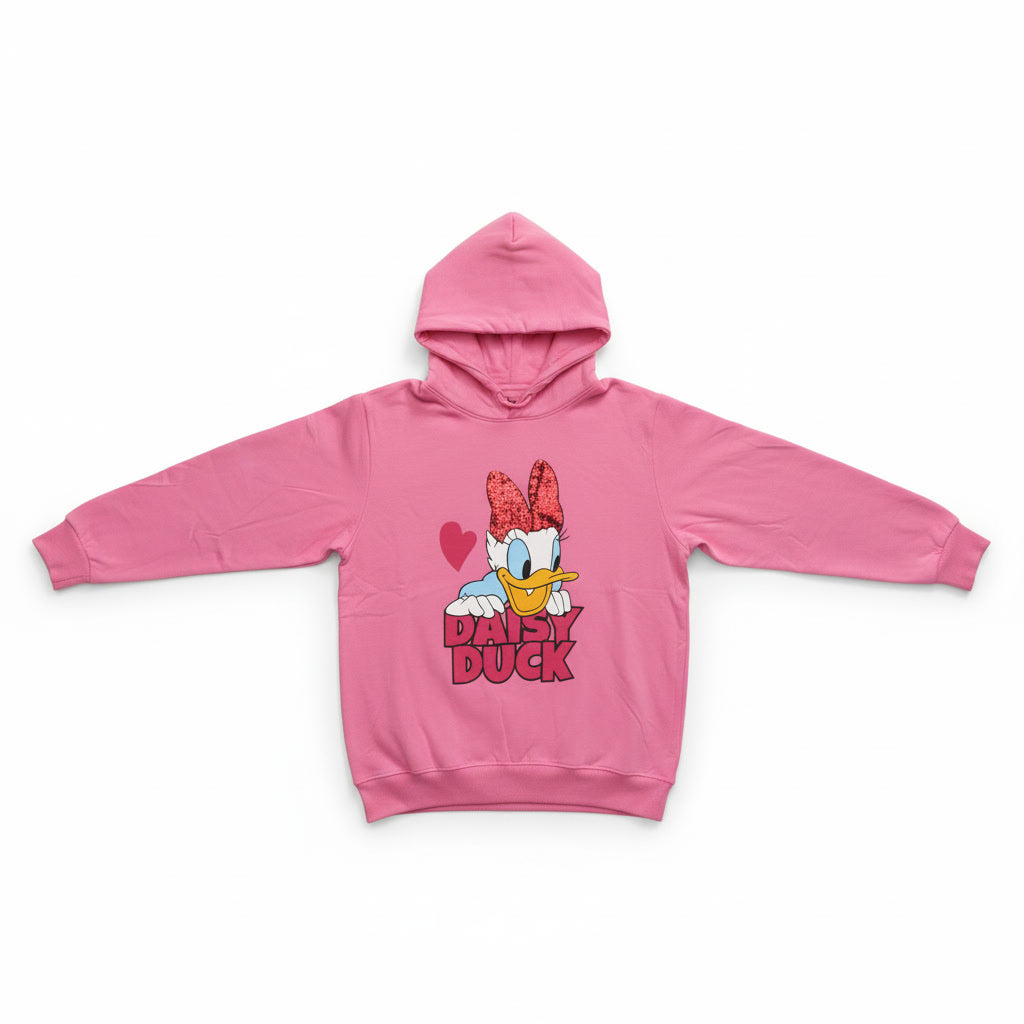 Pink Daisy Duck Womens Hoodie