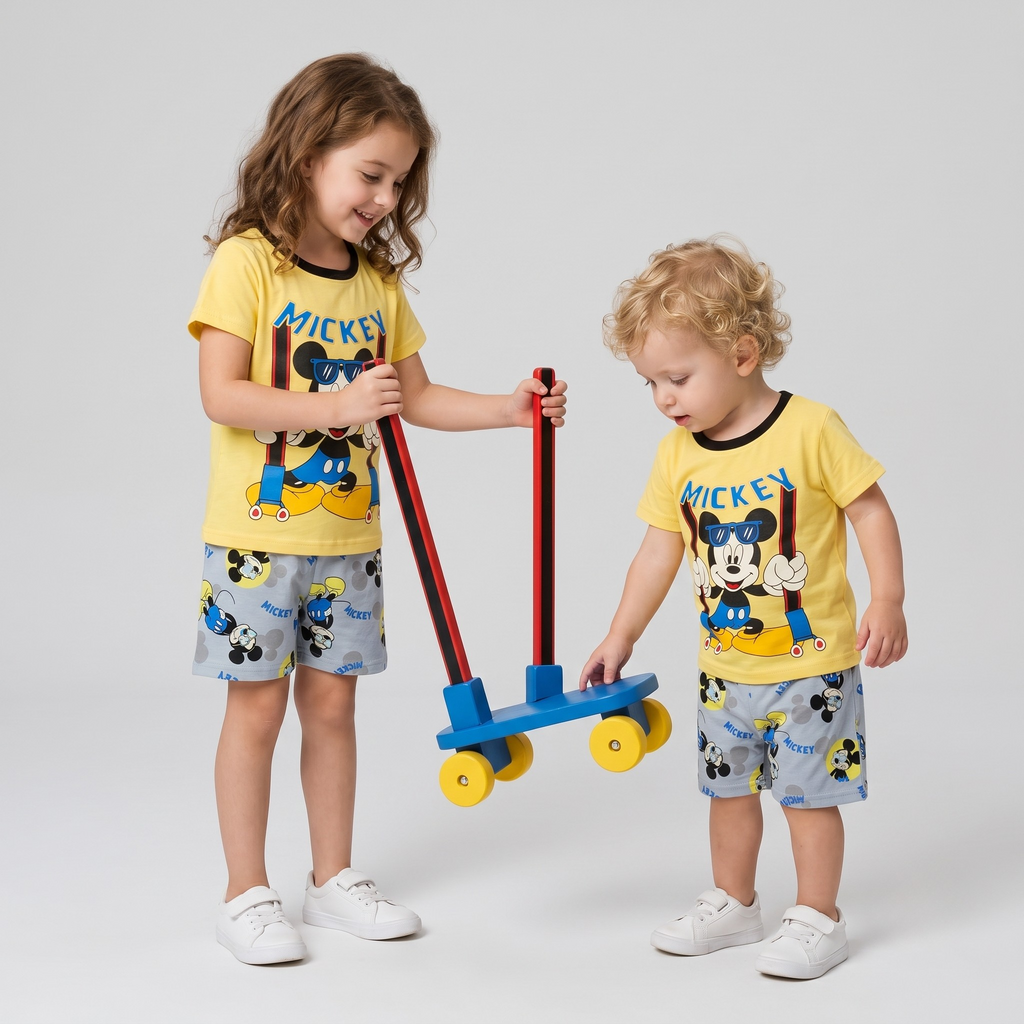 Mickey Glasses Yellow H/S Short Set