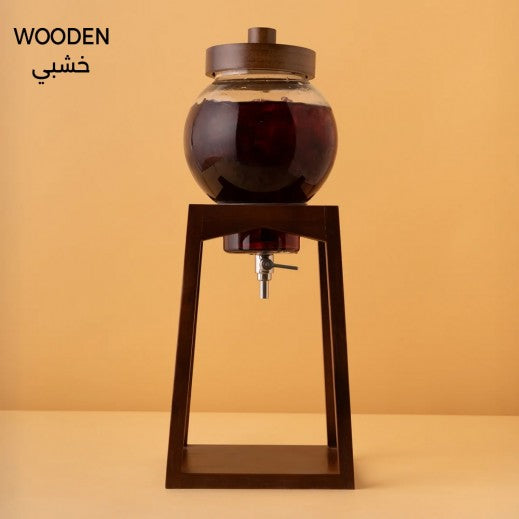 Drink dispenser 2 liters + stand / wooden ZW10